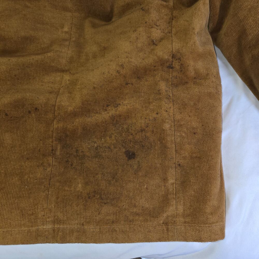 Vintage Distressed Corduroy Coat Put On Show Halloween Costume Prop Sz 22 Brown - Picture 16 of 16
